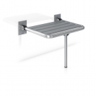 Genwec Folding Shower Seat with Leg Support Steel White