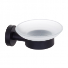 Genwec Nimbus Matt Black Round Soap Dish