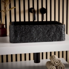 Scudo Rok Rectangle Sink Basin - Black - ROK-REC-400X280-BLACK - CLOSE UP