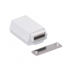 Sugatsune Push to Open Touch Latch - White Close up on white background ML-ZN80-WT Prestige washrooms