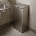 Prestige Ecoline Brushed Stainless Steel Push Lid 50L Waste Bin In Situ 
E-WPL50/BS