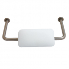 Prestige  Brushed Stainless Steel Padded Backrest 542mm on a white background PRESTBR1