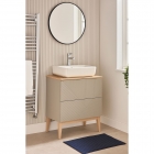Prestige Featherstone Matt Oat 810mm Floor Standing 2 Drawer Basin Unit lifestyle - CNPW108506