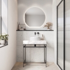 Scudo Fluted Round Countertop Basin Lifestyle VESSEL008