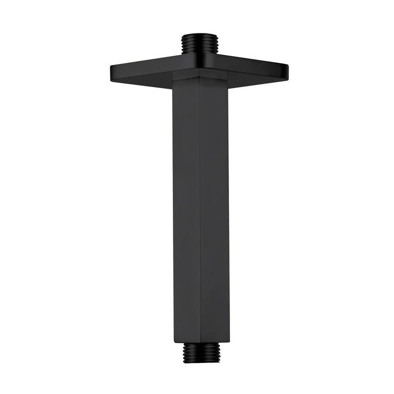 JTP Matt Black 150mm HIX Ceiling Shower Arm image on a plain white background - 38218MB