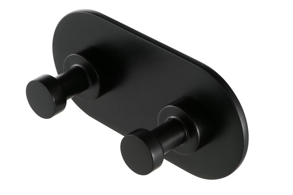 Geesa Double Matt Black Robe Hook