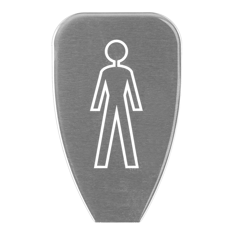 Tower Male Door Sign Stainless Steel - 90101CB - Front