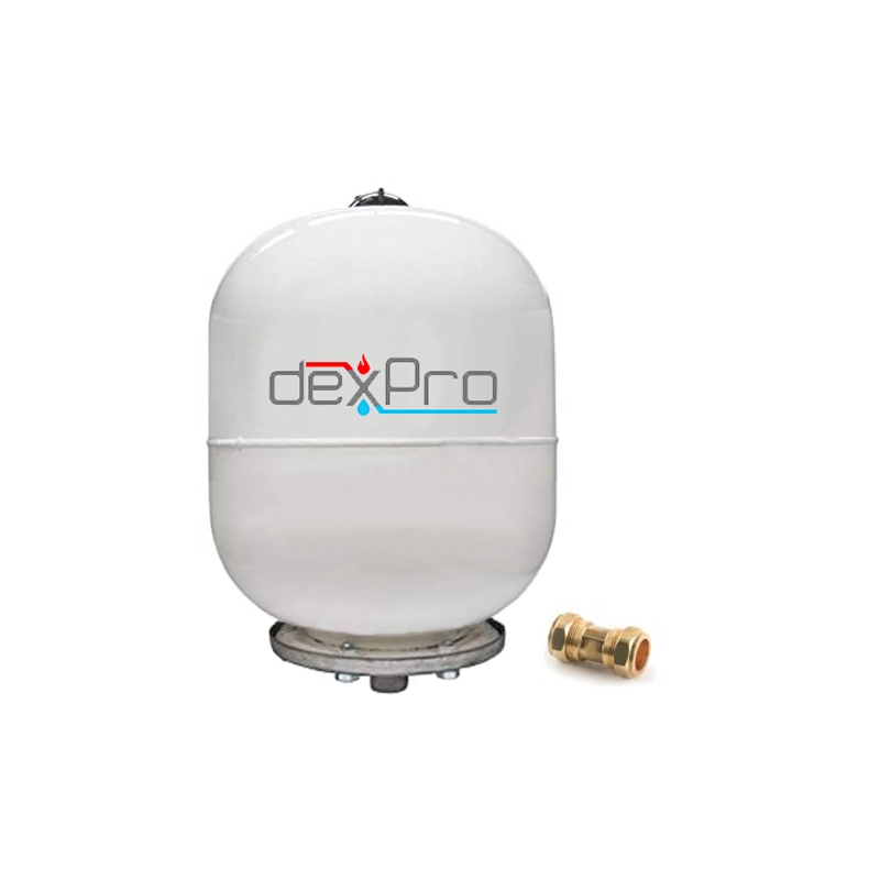 Dexpro Delux 2ltr Expansion Vessel With Check Valve image on a white background - DXUKIT1