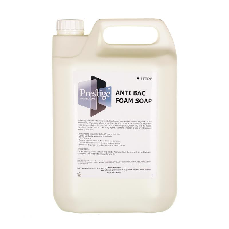 Prestige Unperfumed Antibacterial Foam Soap 5ltrs