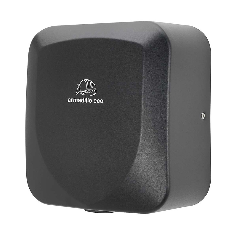 Armadillo Black Stainless Steel 1250W ECO Hand Dryer close up view of Dryer - 1252