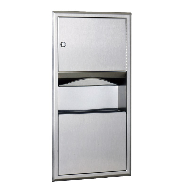 Recessed Paper Towel Dispenser and Waste Bin Unit