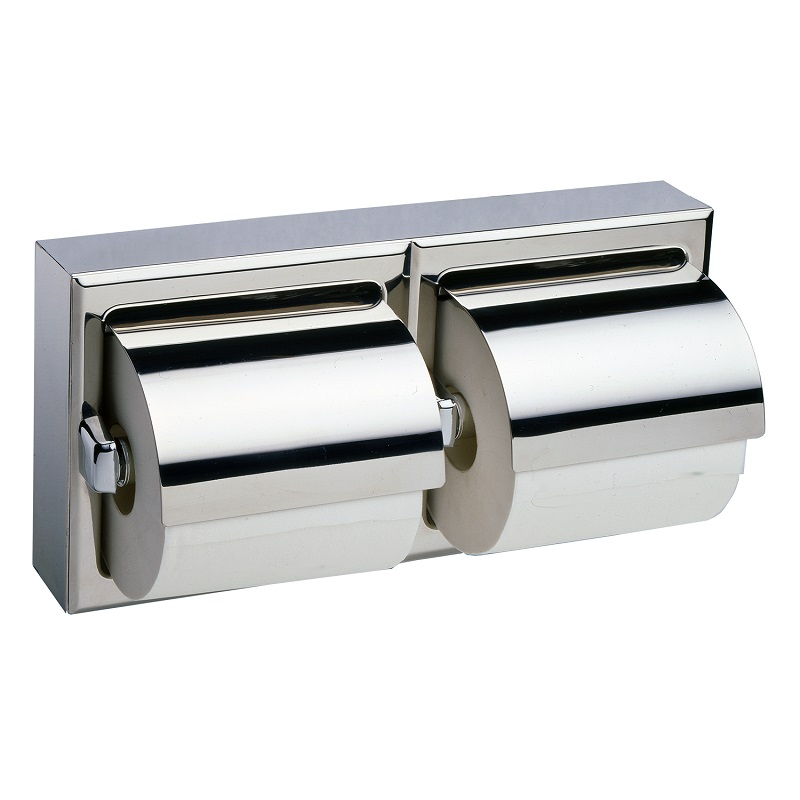 Dual Surface Mounted Toilet Roll Dispenser Polished Bobrick