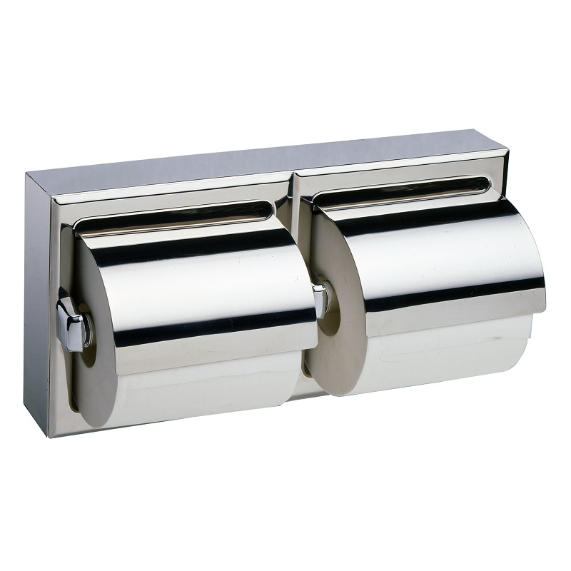 Dual Surface Mounted Toilet Roll Dispenser Satin Bobrick