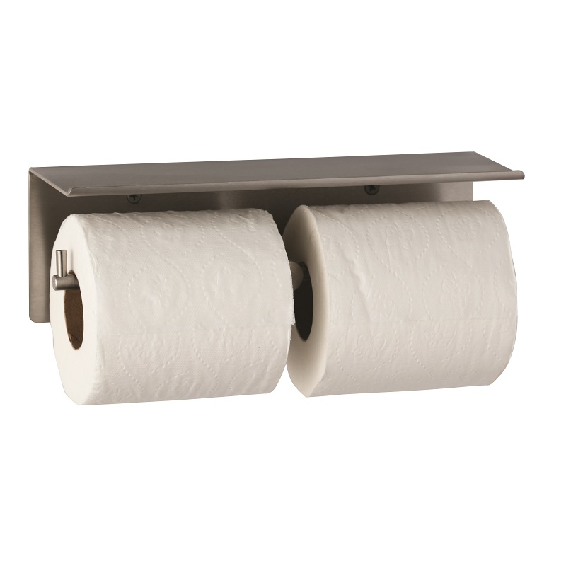 Bobrick Double Toilet Roll Dispenser & Utility Shelf