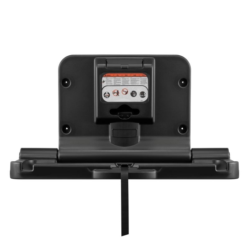 Safe Hands Matt Black Horizontal Baby Changing Table - Wall Mounted front