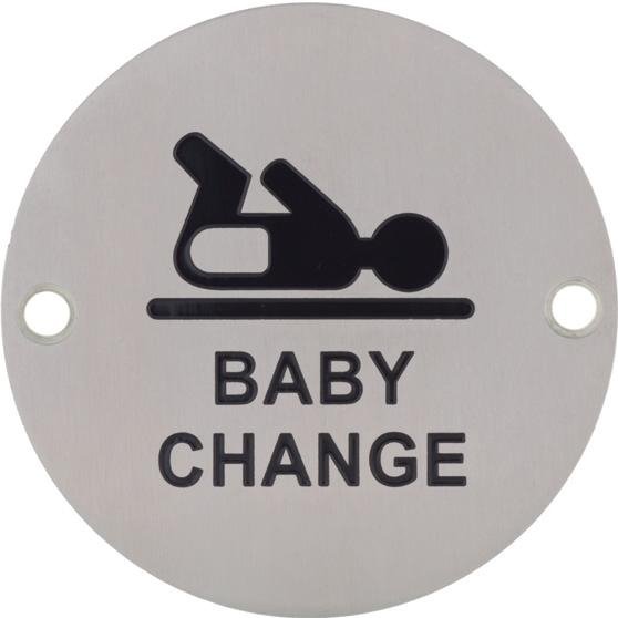 Dolphin Stainless Steel Signage Baby Changing 