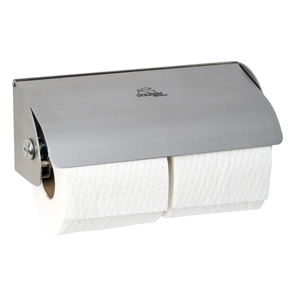 Dolphin Double Brushed Steel Lockable Toilet Paper Dispenser - BC267