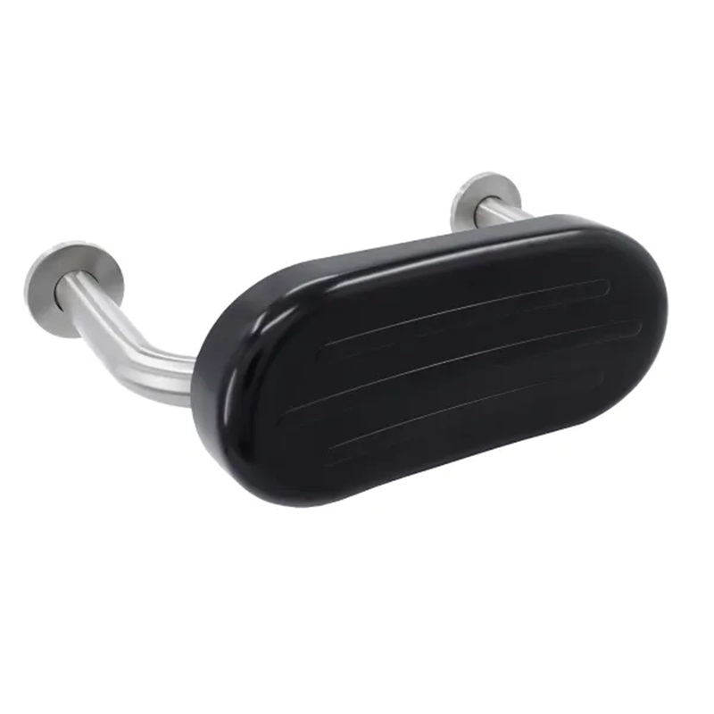 Dolphin Brushed Stainless Steel WC Padded Back Rest - Black BC5083-07-BLK