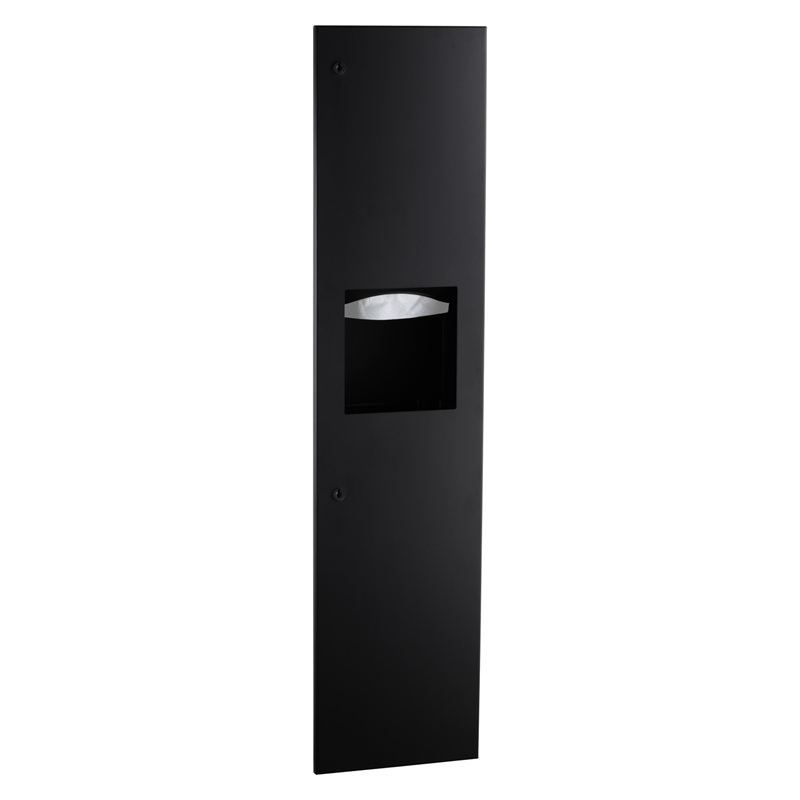 Bobrick Recessed Waste Receptacle and Paper Towel Combination Unit - Matt Black - B3803.MBLK