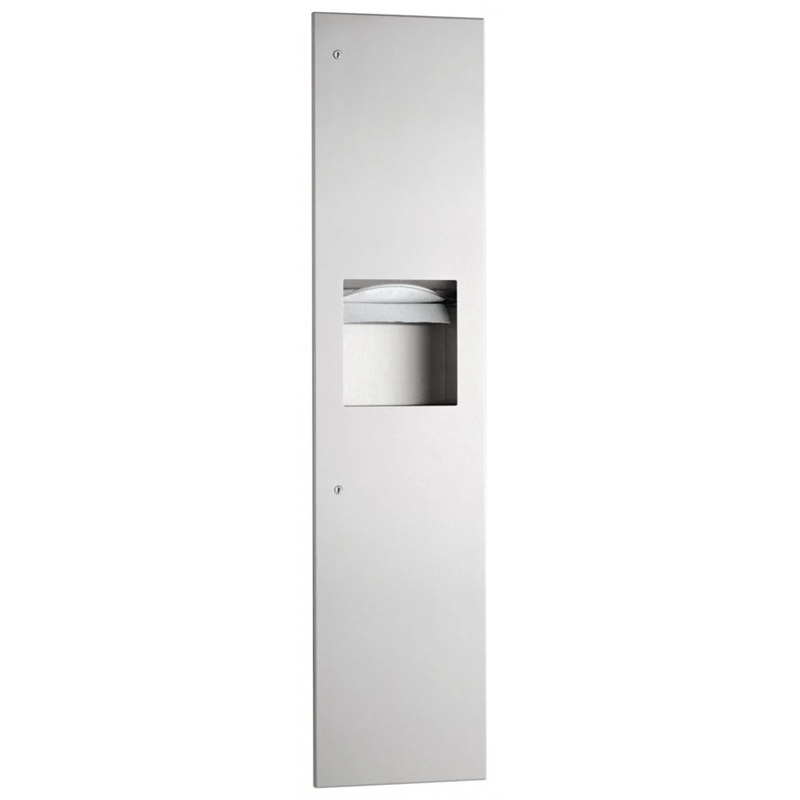 Bobrick Trimline Recessed Paper Towel Dispenser and 14.4 Ltr Waste Bin image - B38034