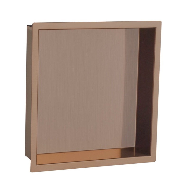 JTP VOS Brushed Bronze Square Shower Niche 300mm x 300mm 