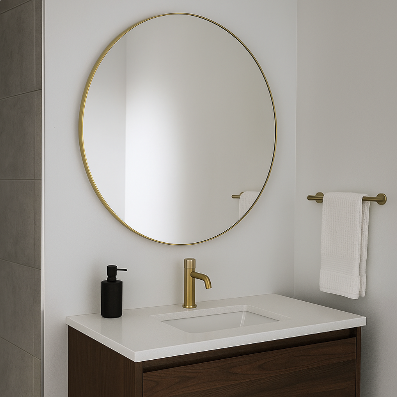 Abode Mayar Round Mirror - Brushed Brass 600mm ABM1003