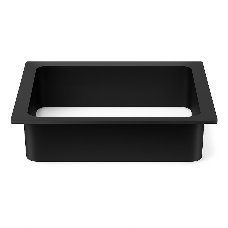 Prestige Square Waste Chute Smooth Matt Black 220mm