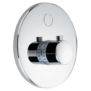 Thermostatic Shower Control Semi Recessed Infrared Dolphin Blue