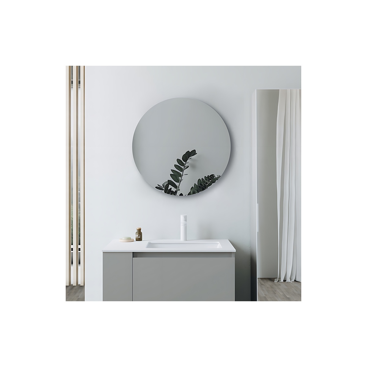 Honley Round Mirror 500mm  CNPW106289 in situ 