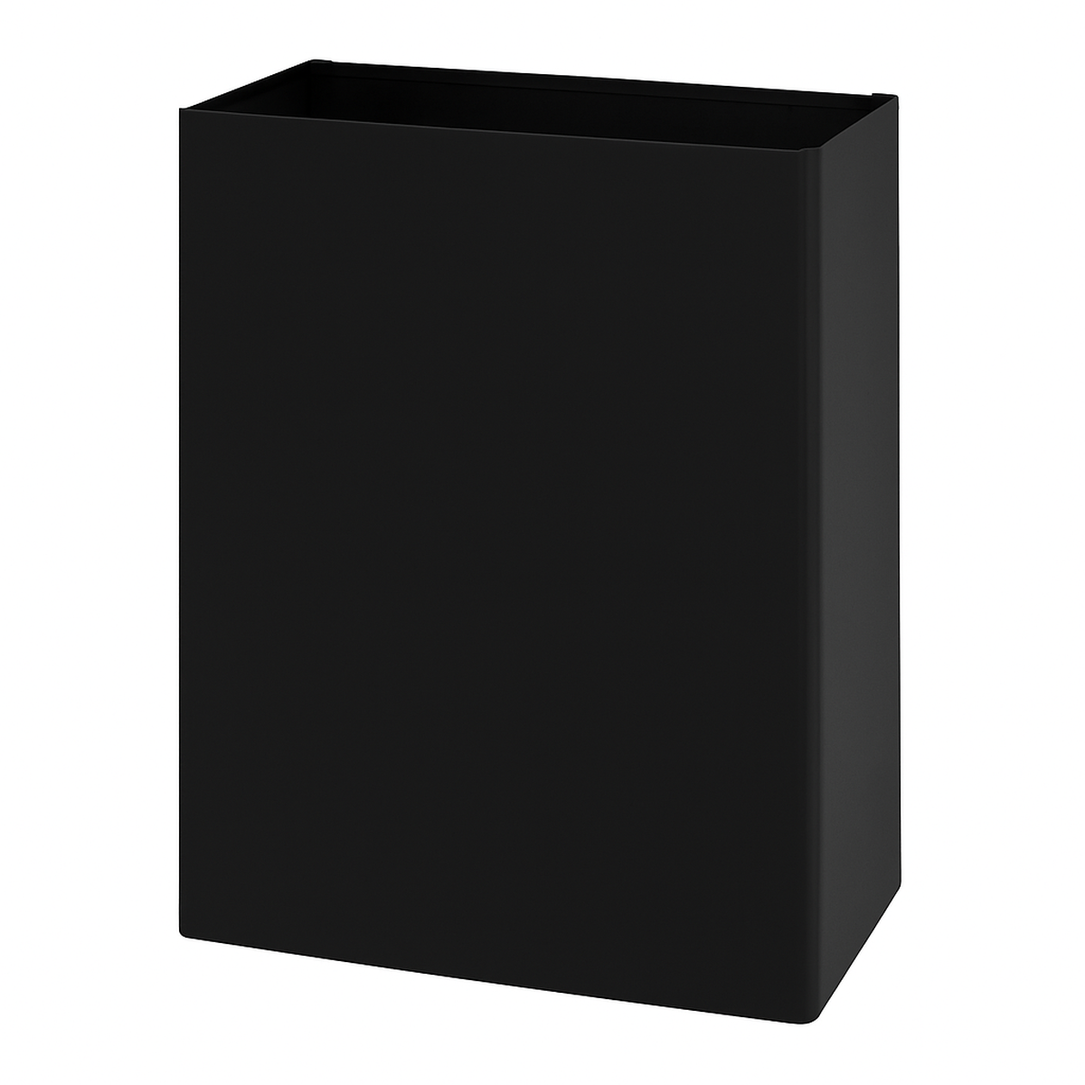 Smooth Matt Black 24L Wall Mounted Bin - Front