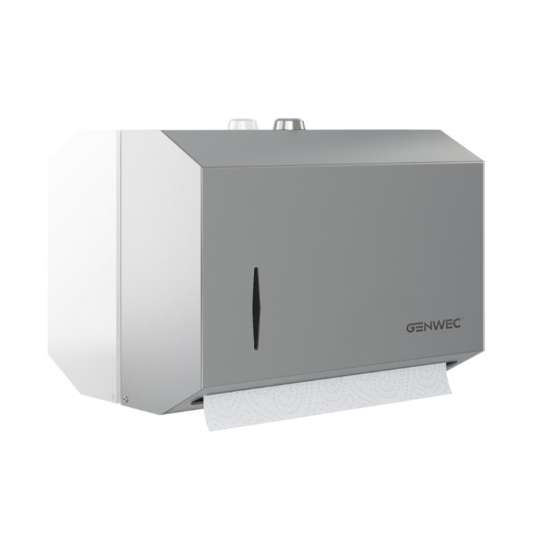 Genwec Paper Towel Dispenser Brushed Stainless Steel on a white background GW03040401