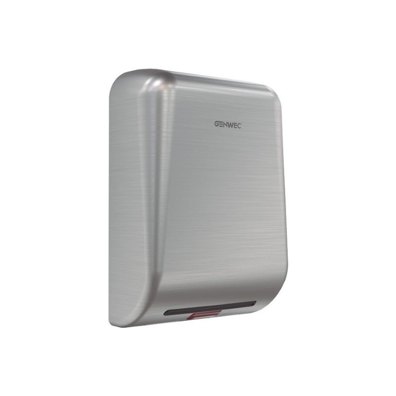 Genwec 1kW Exo Brushed Stainless Steel Hand Dryer image of  side/front view on a white background - GW01210401
