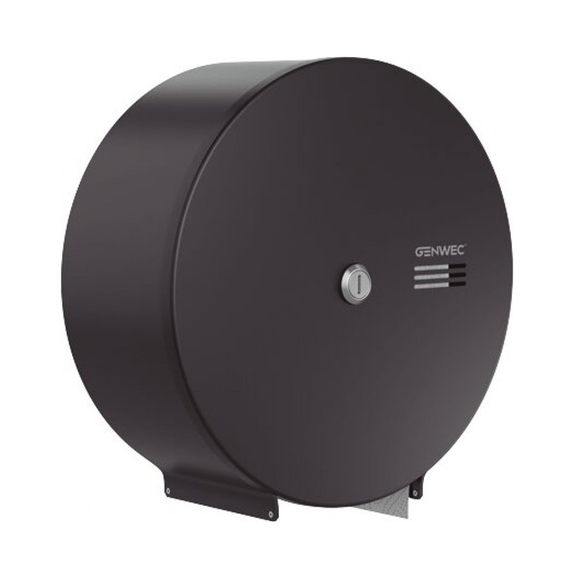 Genwec Matt Black Jumbo Paper Dispenser Stainless Steel white 
