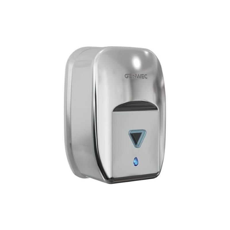 Genwec 1200ml Automatic Soap Dispenser Polished Stainless Steel image of dispenser on a white background - GW04200402