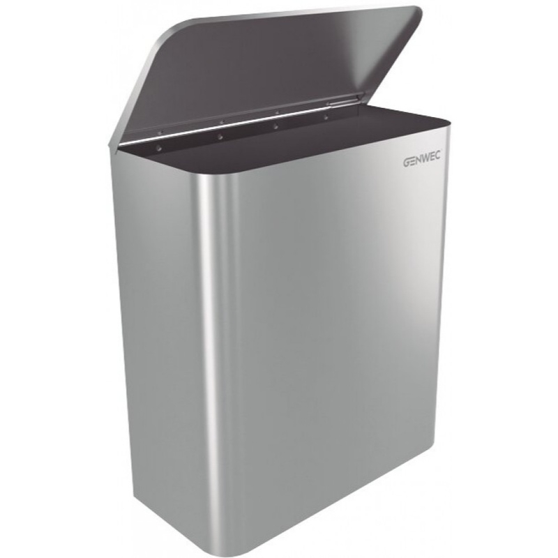 Genwec 7Ltr Wall Mounted Sanitary Napkin Bin Brushed Stainless GW06150401