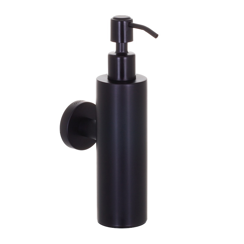 Genwec Nimbus Matt Black Stainless Steel Wall Mounted Soap Dispenser