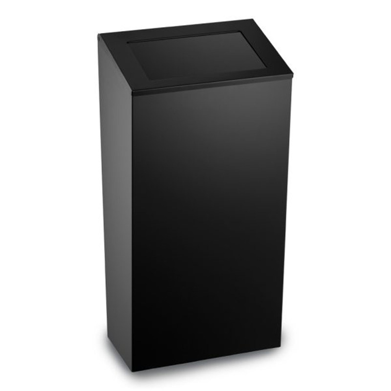 Prestige Ecoline Push Lid 50L Waste Bin - Matt Black image - E-WPL50/MBK