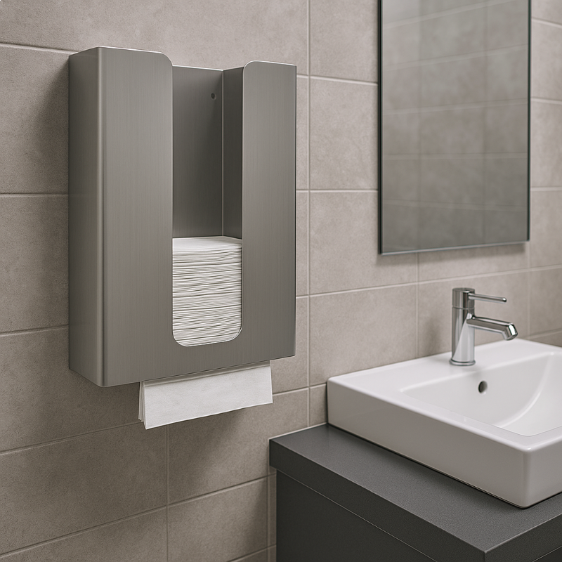 Prestige Classic 600 Paper Towel Dispenser – Stainless Steel In Situ
