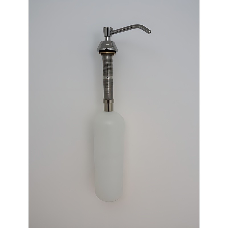 Prestige Vanity Top Chrome Soap Dispenser 1000ml 100mm Spout attached to bottle - 03101B