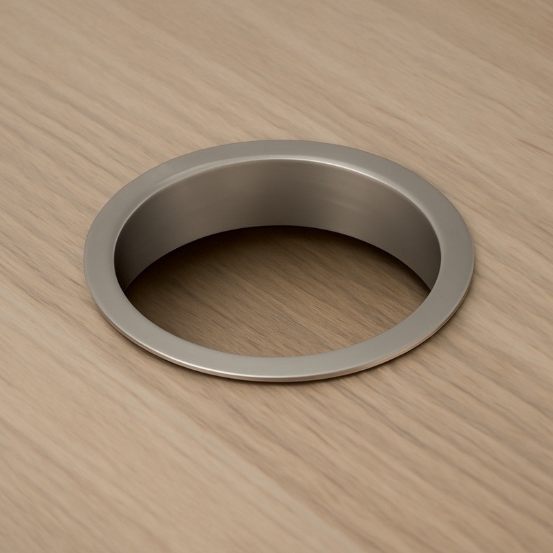 Prestige Sugatsune Stainless Steel Circular Waste Chute - 170mm in situ - AN-DH015-HL
