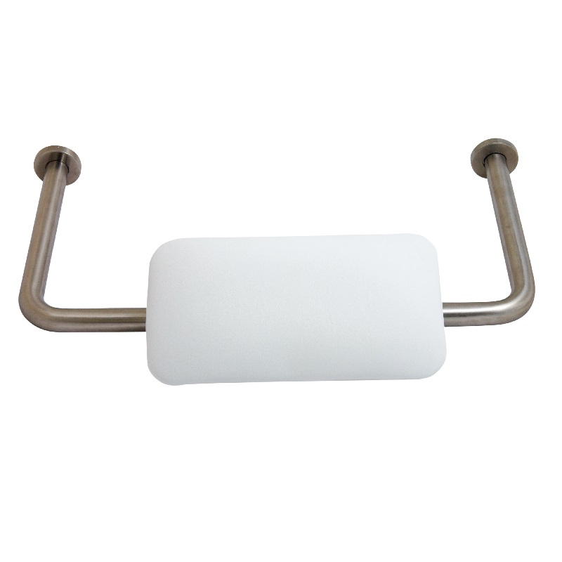 Prestige  Brushed Stainless Steel Padded Backrest 542mm on a white background PRESTBR1