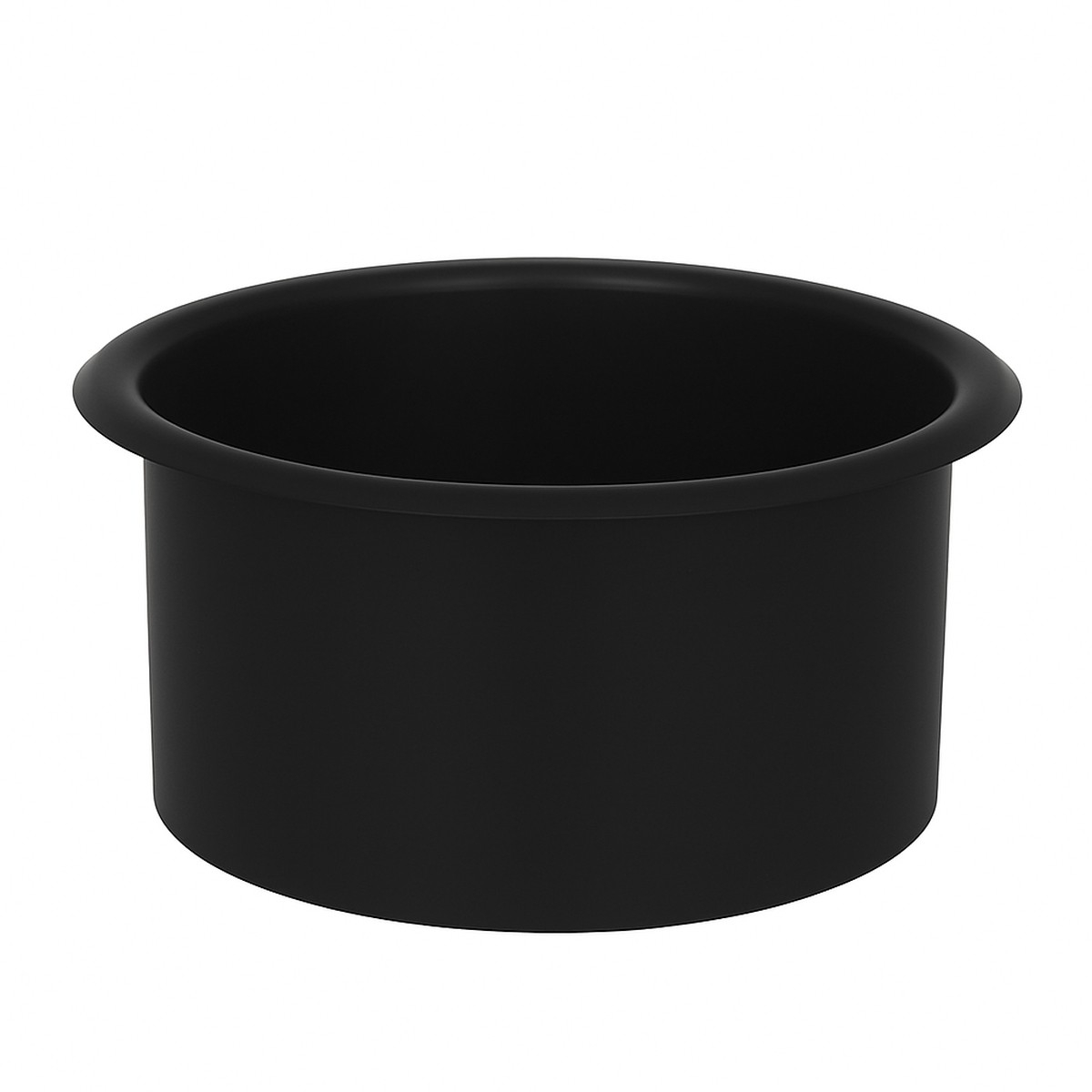 Prestige 158mm Counter Mounted Circular Waste Chute - Smooth Matt Black Outer Image - IMP180SMB