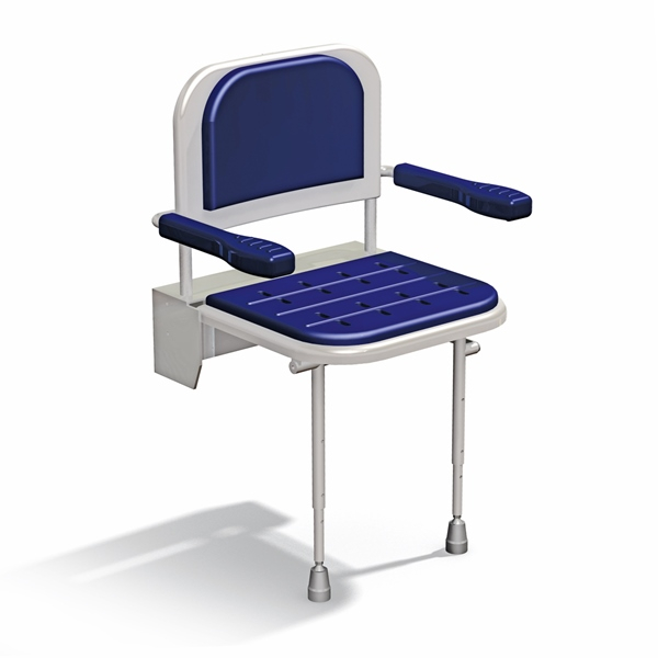 Wall Mounted Padded Shower Seat - With Back, Arms and Legs NS.DSSC3