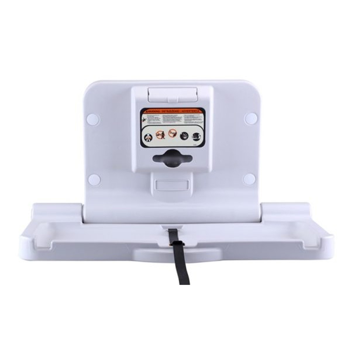Safe Hands Commercial Horizontal Wall Mounted Baby Changing Unit - White open unit image - BABH77