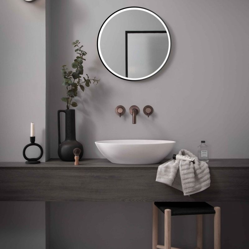 JTP Vos 3 Hole Wall Mounted Basin Mixer Tap - Brushed Bronze in situ - 21089ABRZ