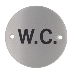 High quality stainless steel WC toilet sign