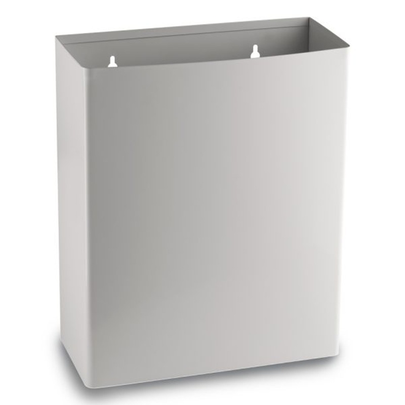 Prestige Ecoline Matt Black 23L Wall Mounted Open Top Bin side image - E-23WOT/WH