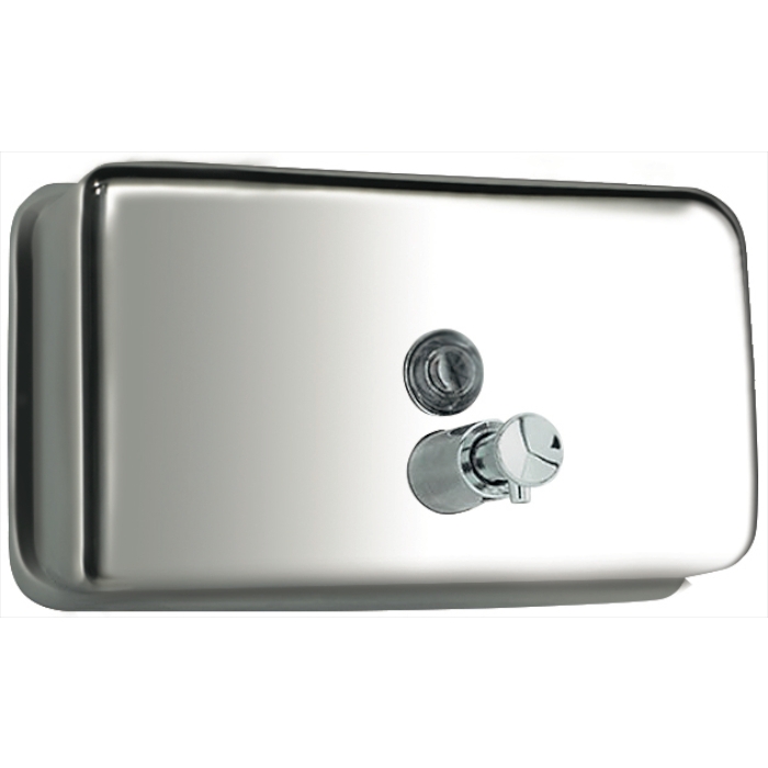 Inox Horizontal Polished Stainless Steel Soap Dispenser 1200ml - NF03002B
