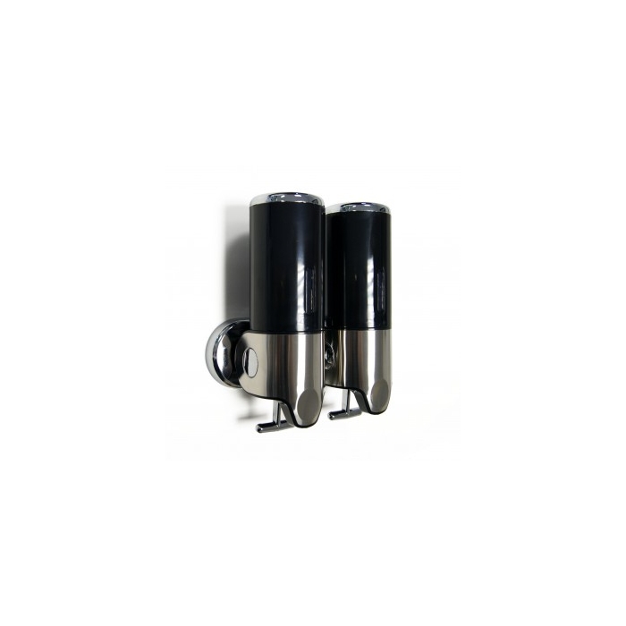 Shower Soap Dispensers Black ABS Stainless Steel Double