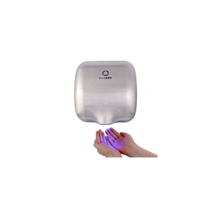 Blue Dry Brushed Stainless Steel Hand Dryer 1800W